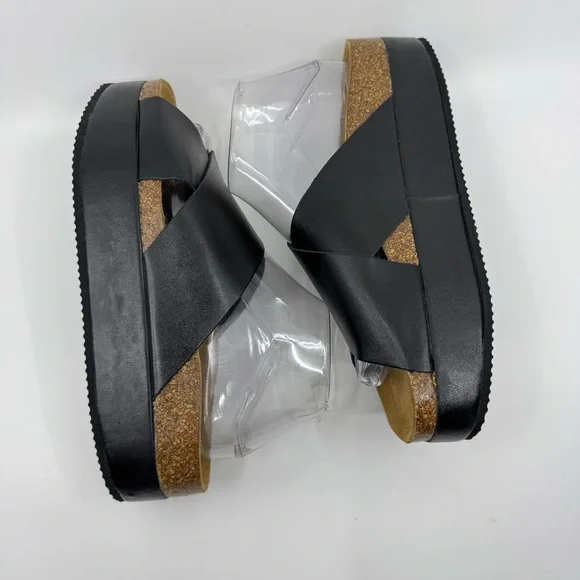 Free People Women's Platform Sidelines Color Black Leather SZ 38 US 8 - Picture 8 of 11